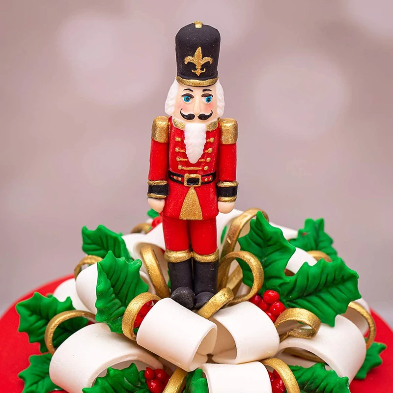 3D natale schiaccianoci soldato stampi in Silicone cioccolato Dessert caramelle fondente stampi natale capodanno festa torta strumenti di decorazione