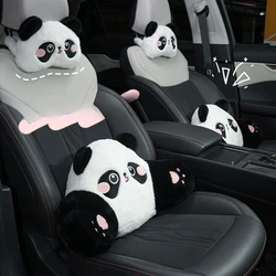 2024 Car Headrest/lumbar Support Cute Panda Creative Soft and Comfortable Car Headrest Cushion Relieves Pressure Car Seat Pillow