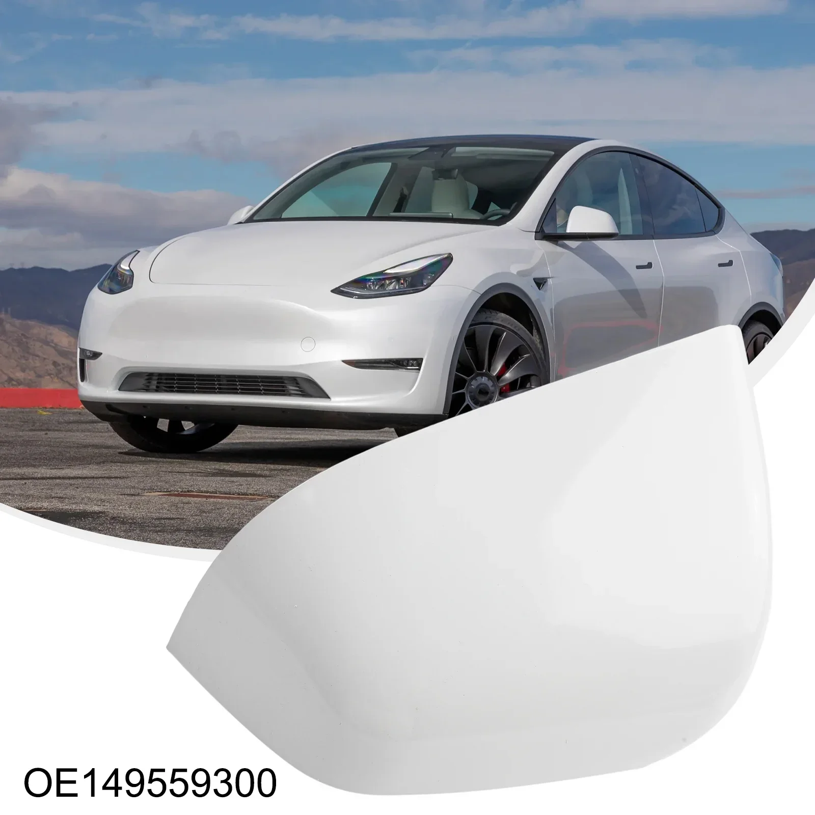 Mirror Housing Get the Perfect Look with this White Left Wing Mirror Cover for Tesla Model Y 21 23 OEM 149559300