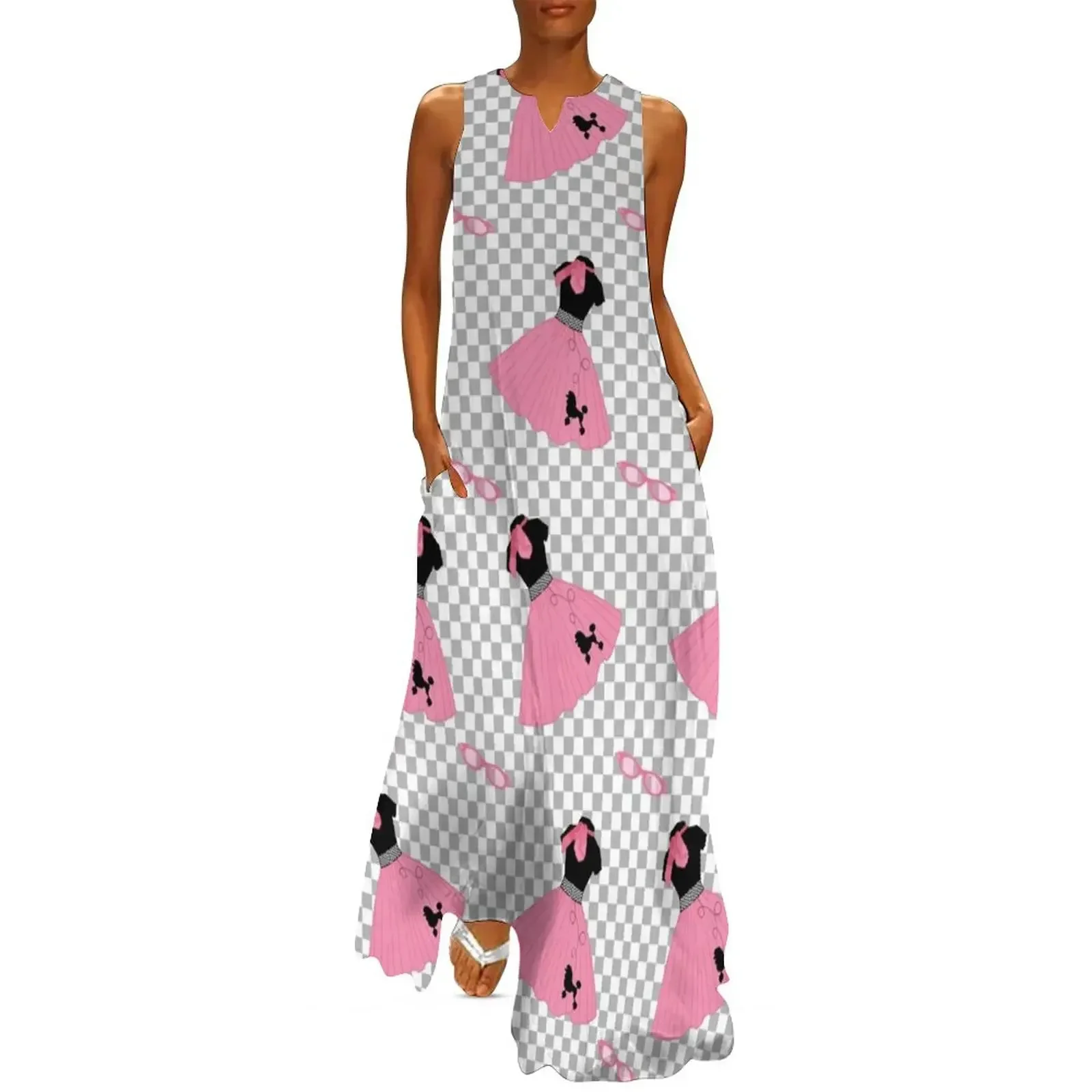 

Rock n Roll Poodle Dress Pattern Long Dress Female dress elegant party for women 2025 loose summer