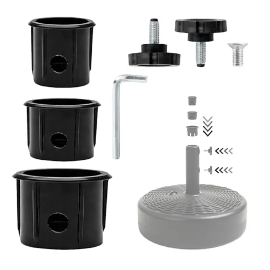 

C-Hopetree Patio Umbrella Base Holder Tube Replacement Set Parts, Heavy Duty Outdoor Table Umbrella Pole Mount Bracket Stand fo