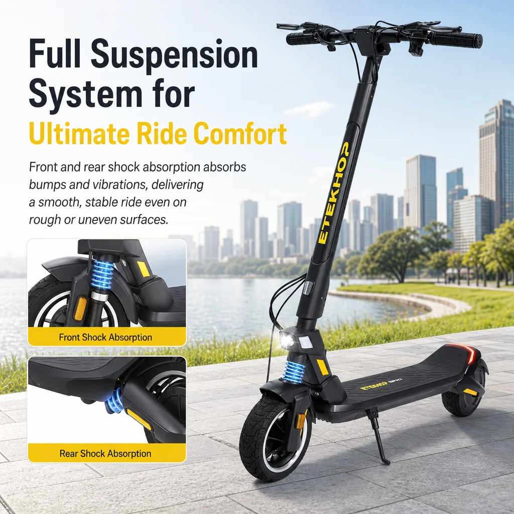 Electric Scooter 450W 24MPH 30Mi Long Range, 9