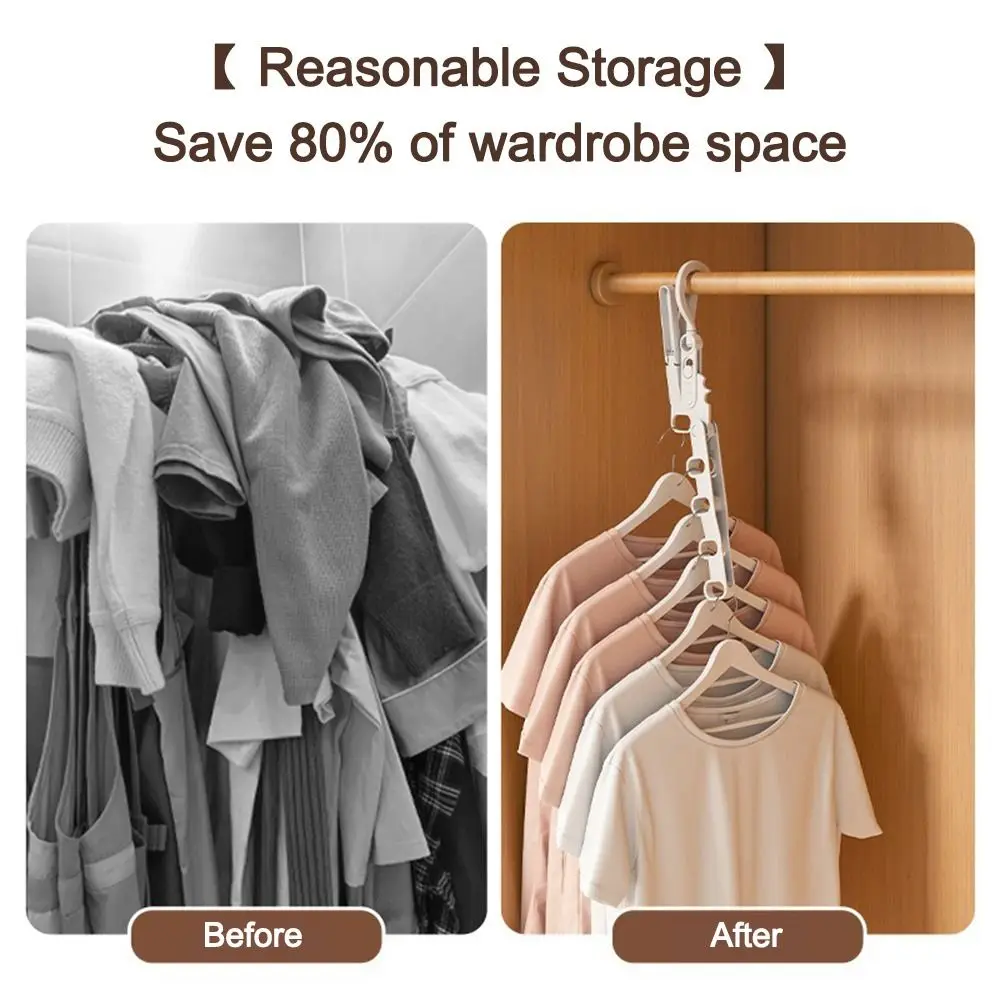 Portable Foldable Clothes Drying Rack Angle Adjustable Multi-function Clothes Hook Five-hole Clothes Drying Artifact Travel view 2