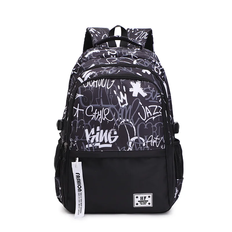 Graffiti print Teenage Boys School Bags High Middle School Students Schoolbag Outdoor Travel backpack Laptop Backpack Teen Book