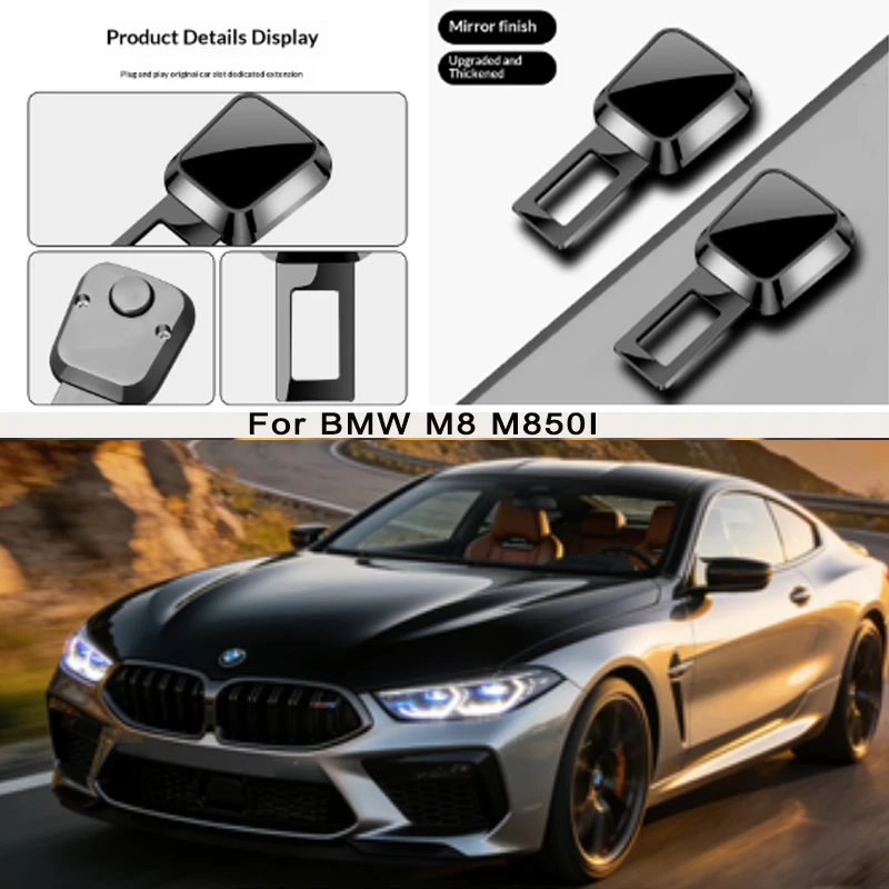 

for BMW M8 M850I Car Seat Belt Clip Extender Safety Seatbelt Lock Buckle Plug Thick Insert Socket Extender Safety Buckle