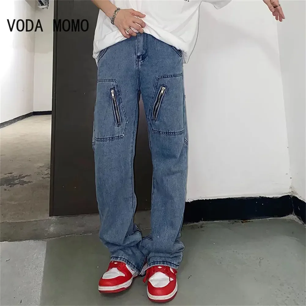 Men Jeans Wide Leg Denim Pant Loose Straight Baggy Men's Jeans Streetwear Skateboard Pants S-4XL Neutral Trousers Hip Hop Casual