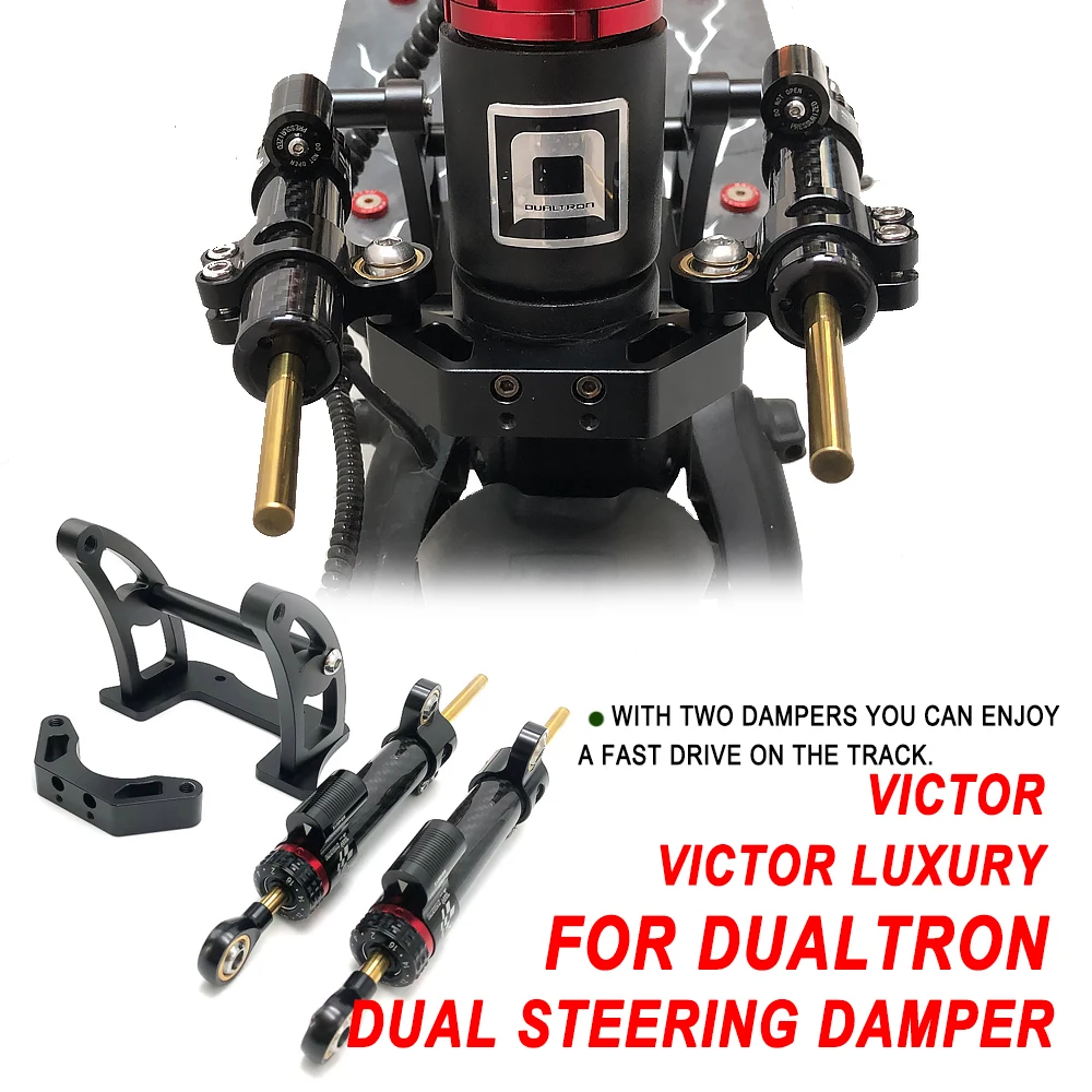 

2PCS Dual Directional Steering Damper Kit Damper Assembly Anti-vibration For Dualtron Victor Luxury Thunder II Scooter