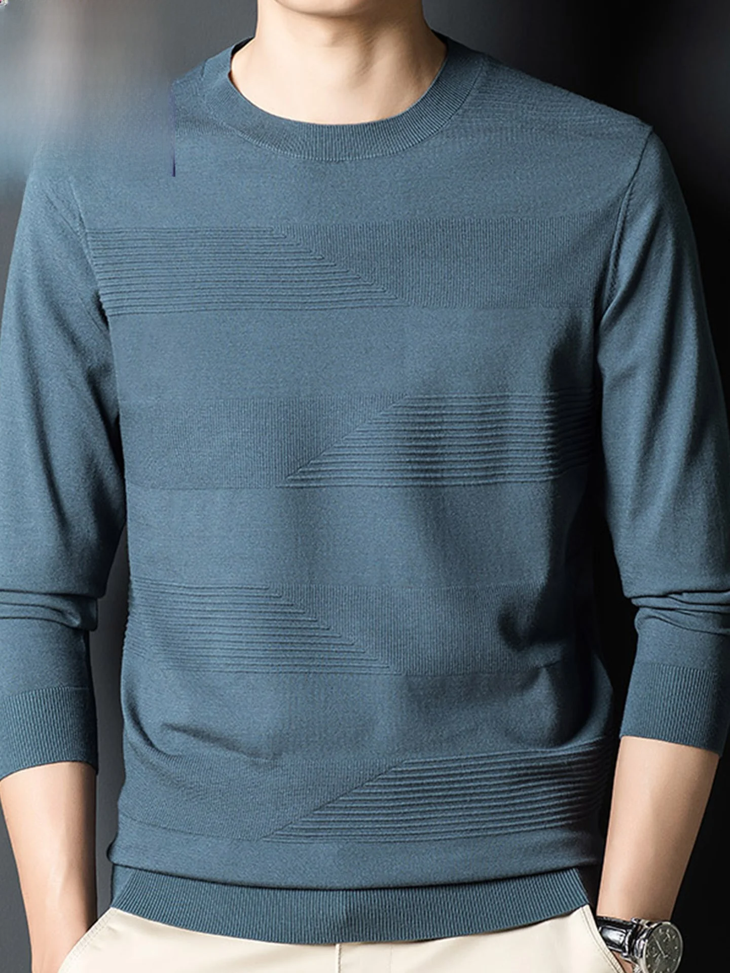 

Мужская трикотажная рубашка TUCANO с длинным рукавом и круглым вырезом, приталенная, весна-осень, модная, тонкая, базовый слой, для повседневной носки