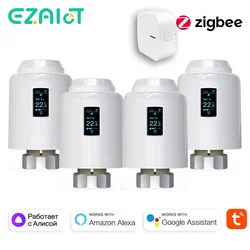 ZigBee TRV Tuya valvola attuatore radiatore termostato remoto programmabile intelligente riscaldatore di temperatura controllo vocale Alexa Google Home