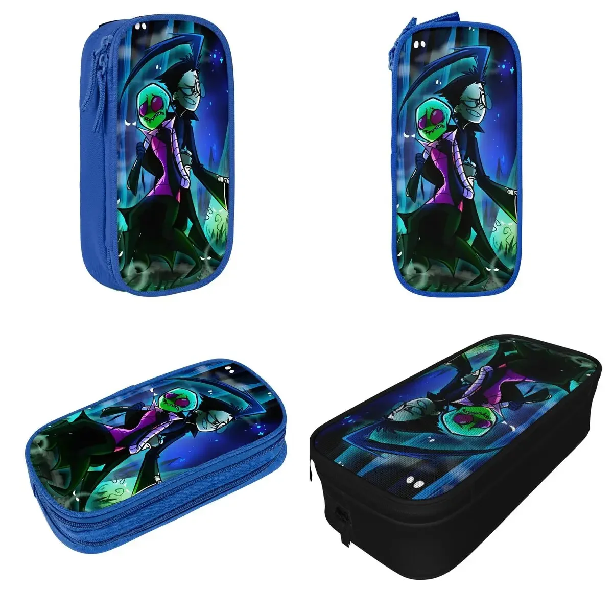 Gir Invader Zim Astuccio per matite Simpatico cartone animato Astuccio per matite Studente Materiale scolastico di grande capacità Astucci con cerniera