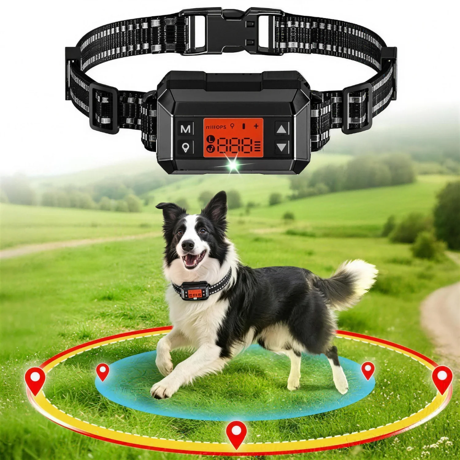 

F800 GPS Pet Fence Outdoor Portable Wireless Electronic Fence Collar For Large Dogs