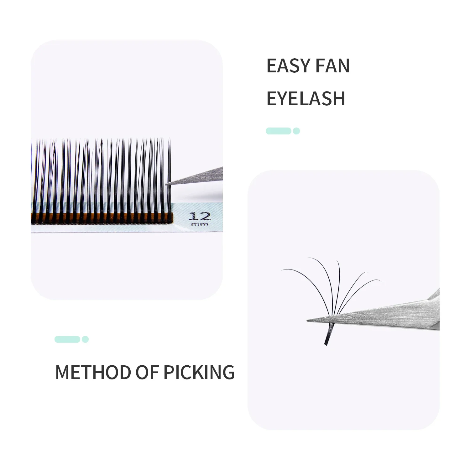 GLAMLASH 5D Flora Lashes Easy Fan Eyelash Extensions Wholesales Premade Volume 12 Rows W Style Natural Soft