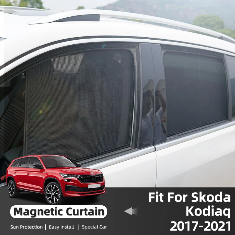 

For Skoda Kodiaq 2017-2023 Magnetic Car Sunshade Shield Front Windshield Curtain Window Uv Protection Sun Shade Visor Blinds