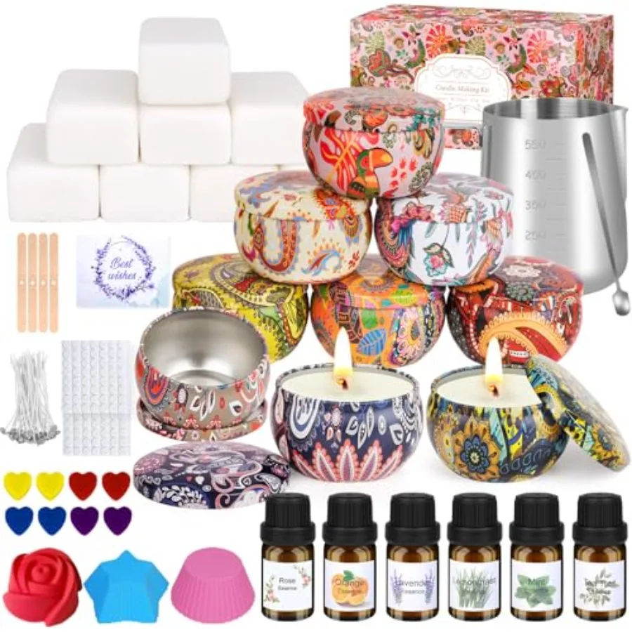 

Candle Making Kit for Adult DIY Candle Making Supplies Include Soy Wax Wicks Candle Tins Essential Oils Dyes DIY Arts and Craft