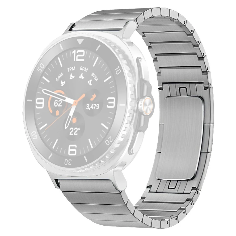 

Watch Band for Samsung Galaxy Watch8 44mm / 40mm / Watch8 Classic 46mm Titanium Alloy 1-Bead Wrist Strap - Silver
