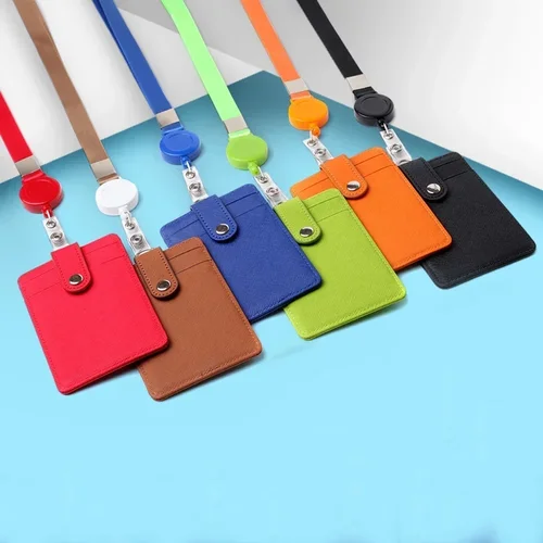Imagen 1 del producto Tarjetero multifuncional con cordón para hombres y mujeres, tarjetas de crédito, tarjetas bancarias, tarjetas de estudiante, billetera de cuero, funda para identificación