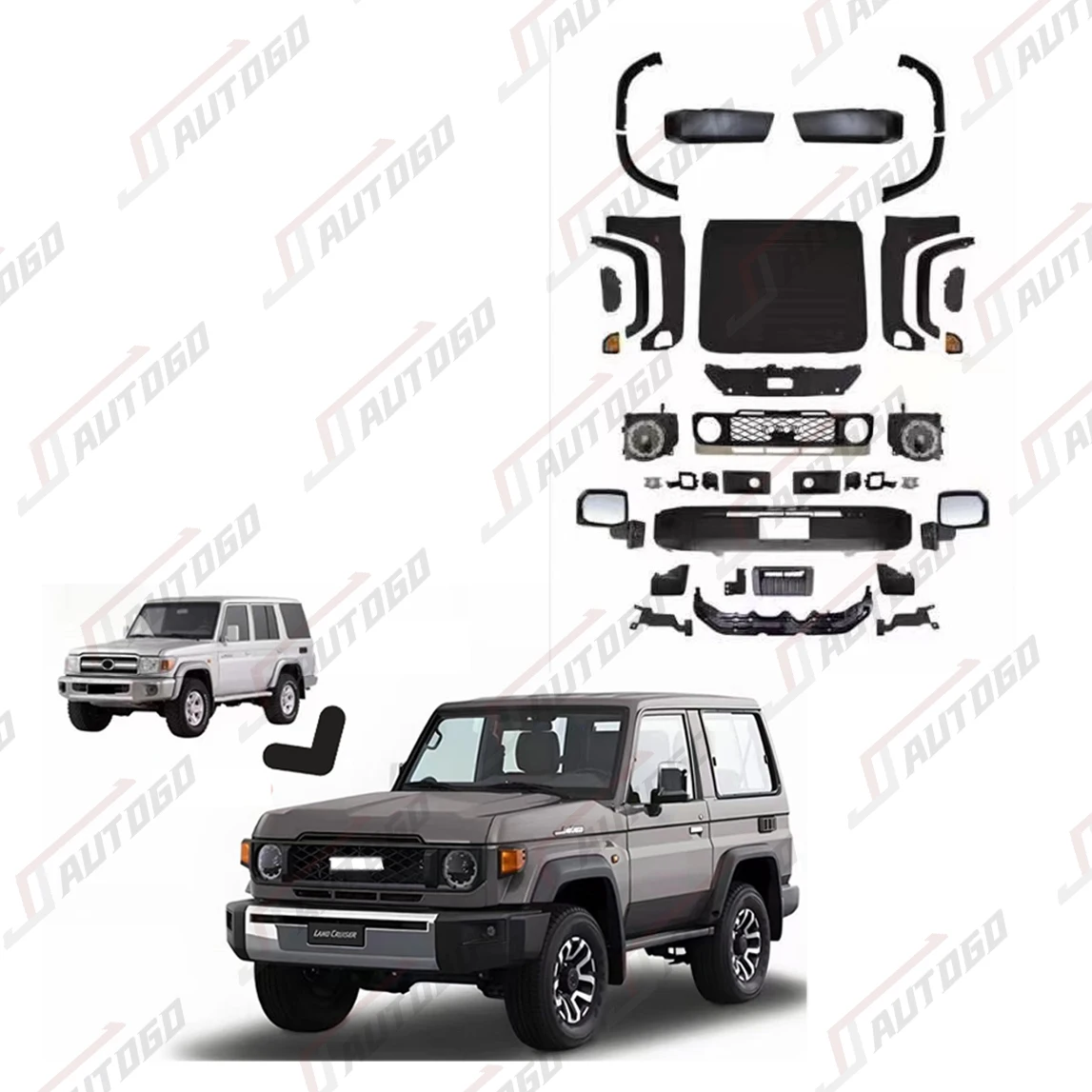 

Exterior Body Parts FJ79 LC76 70 Upgrade Body Kit Facelift to 2024 Model for FJ79 FJ76 FJ70 LC79 LC76 LC70 Vehicles 2007-2023