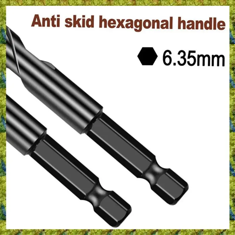 

UISN 7Pcs Hex Shank Drill Bits Firewood Hand Drill Cone Multipurpose Drilling Bit Stepped Drill Bit Tile Drill Bit