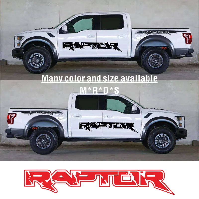 

2Pcs Car Stickers For Ford Raptor F150 F250 F350 F450 F550 F650 F750 Pickup Auto Vinyl Film Sport Decals Car Tuning Accessories