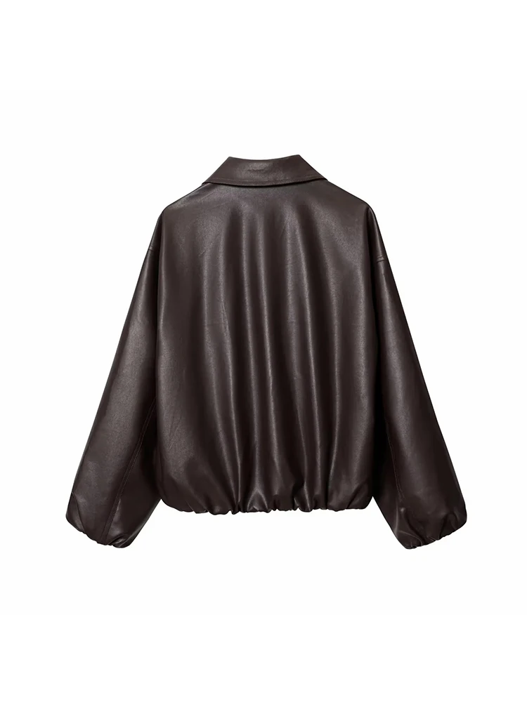 Женское новое пальто-бомбер, свободная кожаная куртка-пилот, кожаная куртка из искусственной кожи, пальто для женщин, винтажное