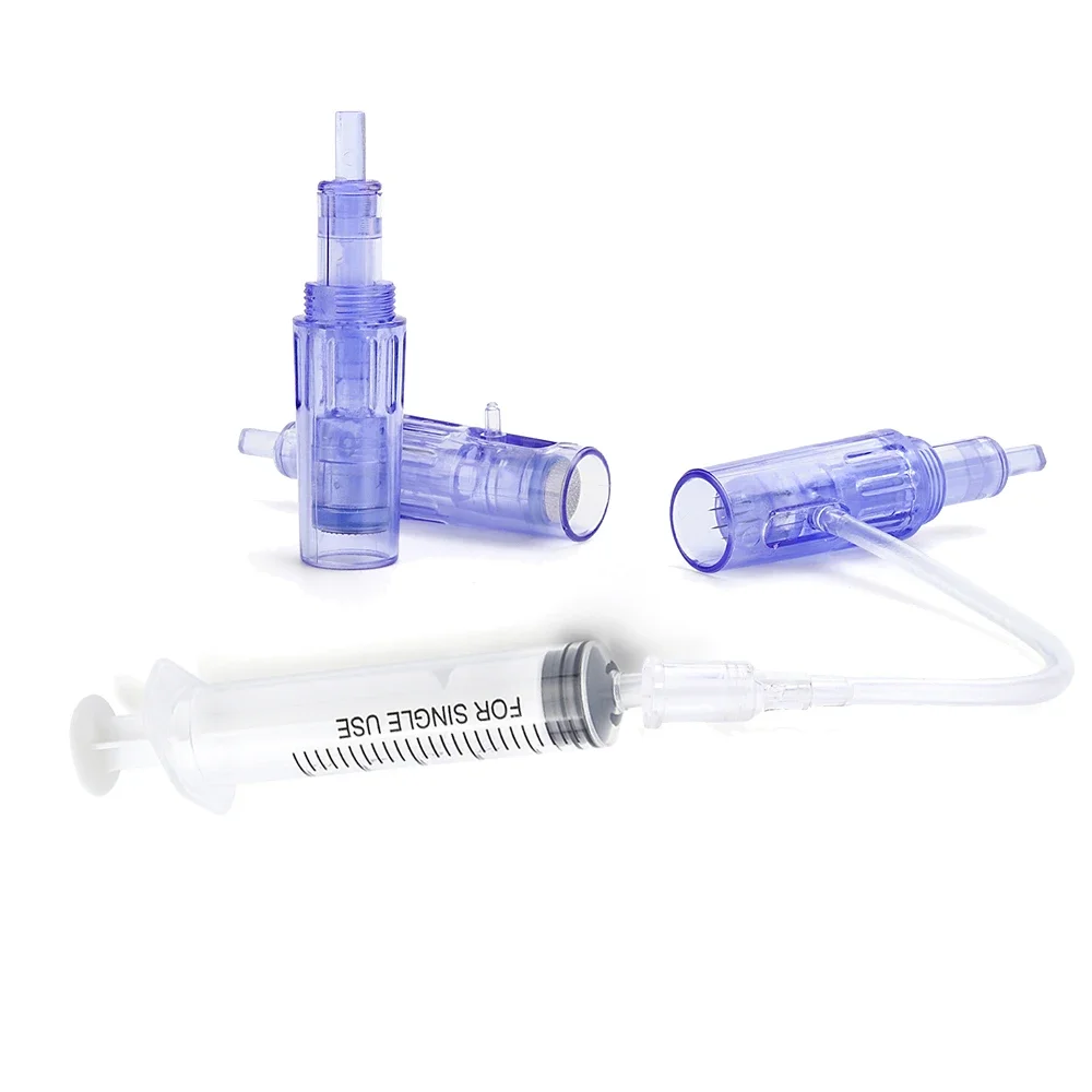 Microneedle Cartridges needles with Syringe Tube 9 12 36 pin For Mini Hydra Gun Mesotherapy Injector Auto Derma Stamp Pen