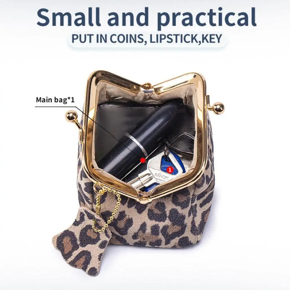 

New Leather Coin Purse Multifunctional Portable Headphones Organizer Leopard Pattern Mini Storage Bag