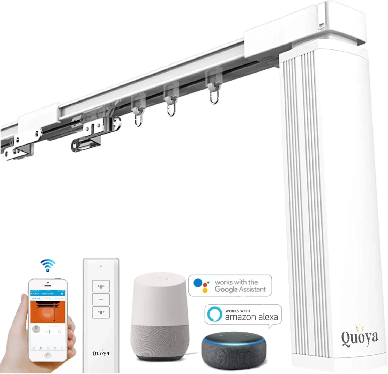 QL600 Smart Curtains System, Electric Curtain Track with Automated Rail