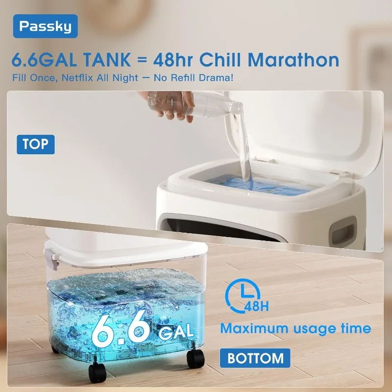 Portable Evaporative Air Cooler & Swamp Cooler - 6.6 Gal Tank, 3-in-1 Cooling Fan with Remote & LED Light, 120° Oscillation