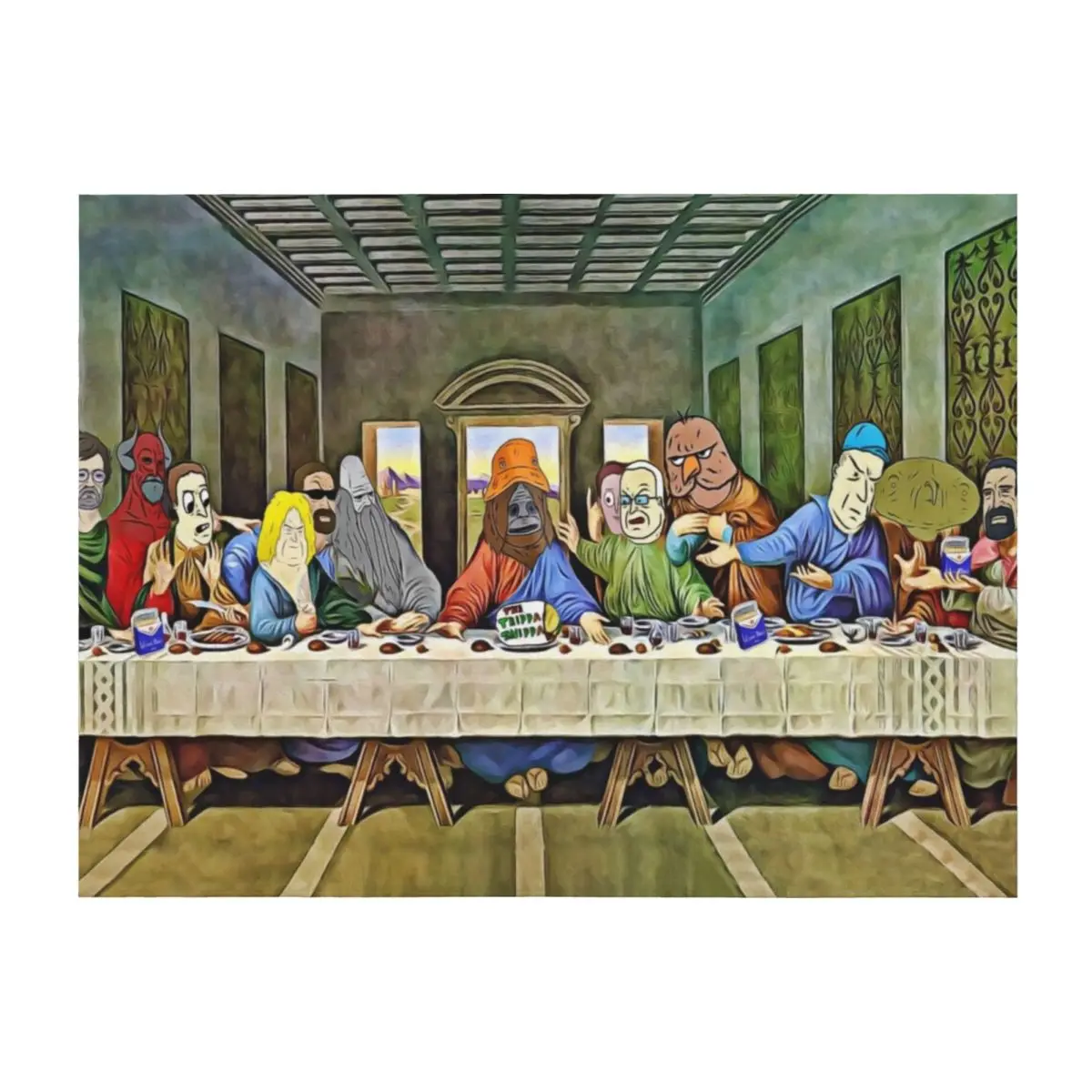 

Last Supper of Browntown Throw Blanket Thin Flannel Hair Decorative Sofa Blankets