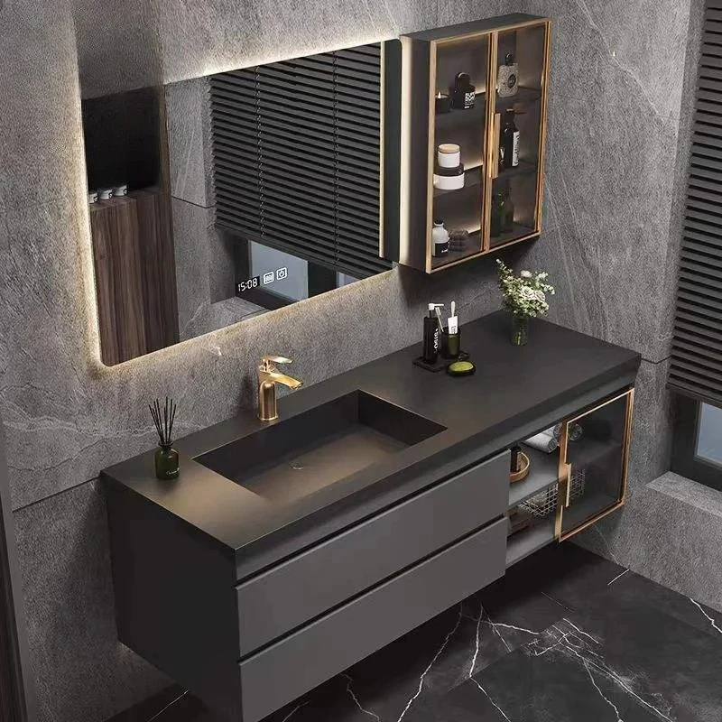 

Wave Line Wall-mounted Bathroom Vanity Set, Modern Style Bathroom Cabinet, Modern Style Bathroom Cabinet