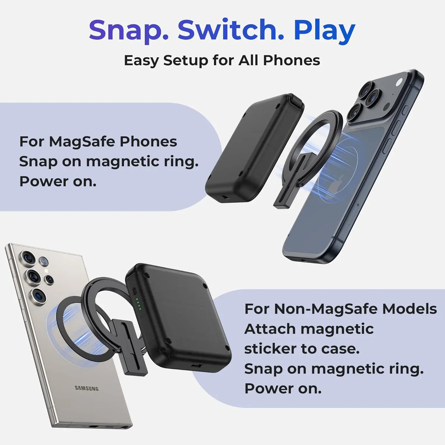 M4 Snap-On Mobile Gaming Controller for iPhone Series, Portable Phone Controller, Pocket-Sized Retro Emulator Gamepad for iPhone