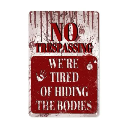 spooy Poster 8 X 12 Inches Aluminum Metal Sign, bloody hand Wall Decor Signs