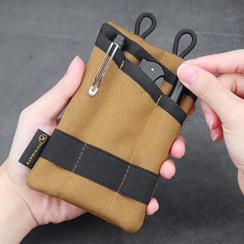 Compact Pocket Organizer Pouch Multifunctional for Camping Hiking Mountaineering Card Key EDC Tool Storage Bag