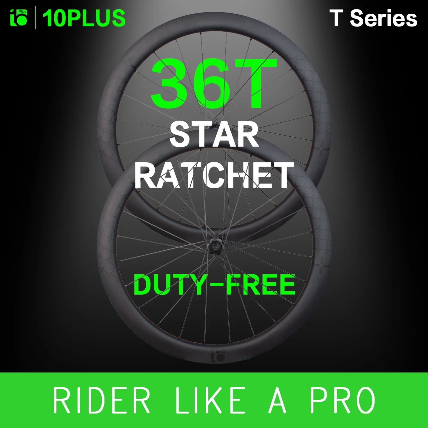 

10PLUS Carbon Wheels T Series Disc Brake 700c Carbon Rim 36T Star Ratchet Center Lock pillar 1423 spokes Road Racing Wheelset