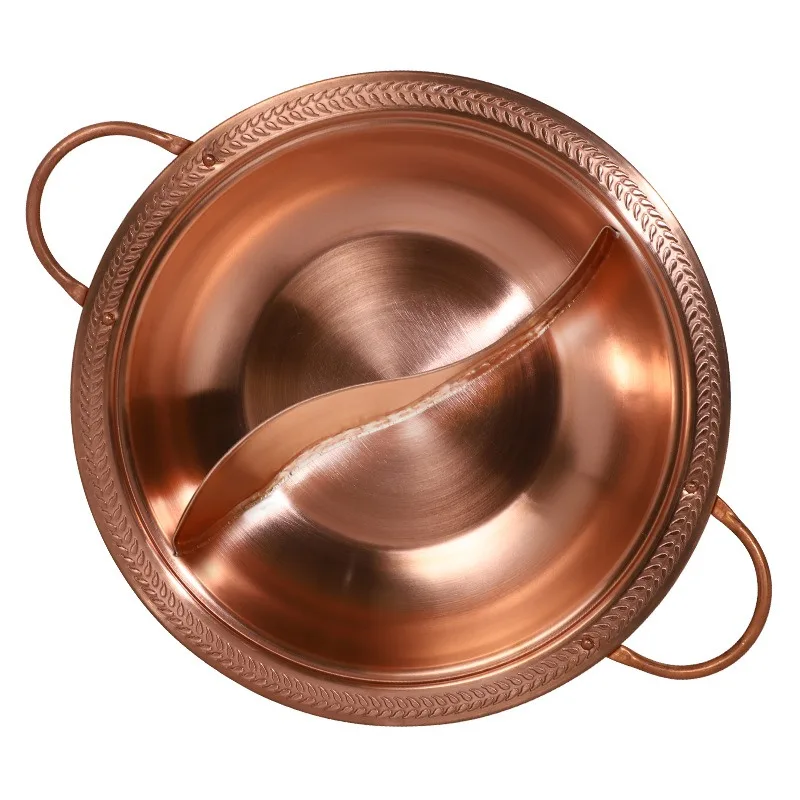 Thickened Copper Hot Pot Double‑Ear For Gas Induction Cooker Home Commercial Use