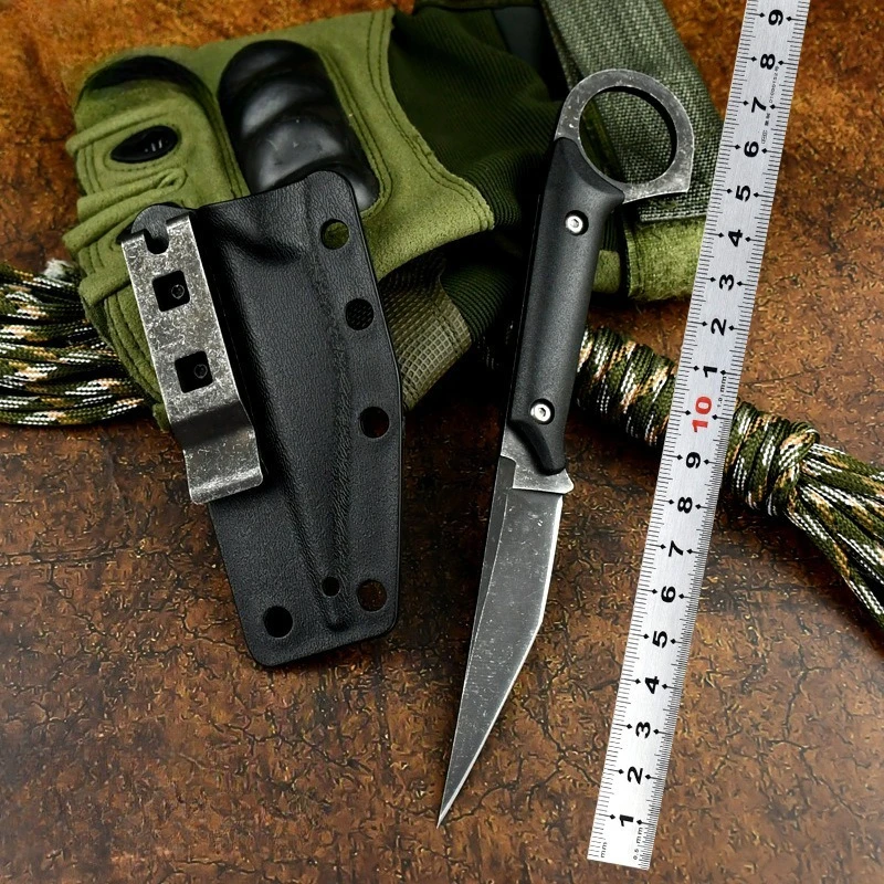 

Портативный прямой нож для выживания в дикой природе, самообороны, открытый кемпинг, охота, многоцелевой карманный нож, нож EDC
