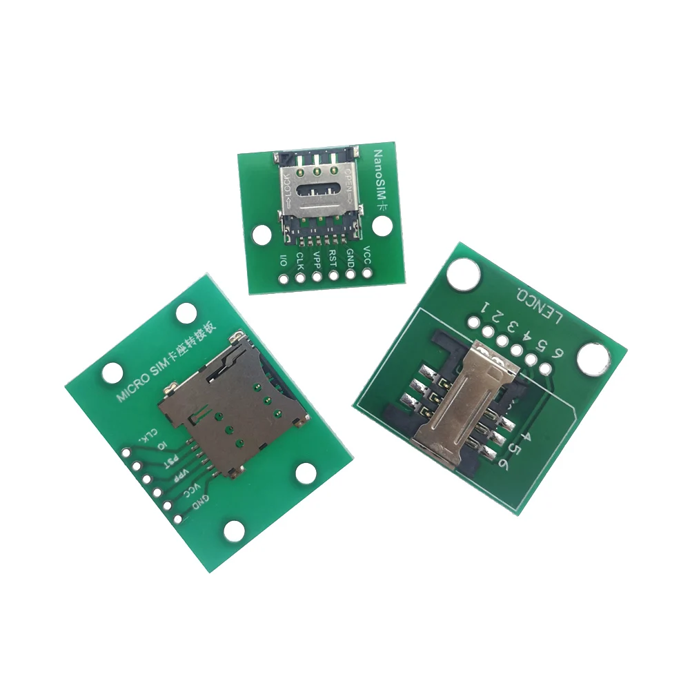 

6 pin Nano MICRO Big SIM Card holder slot board Interface adapter module 2.54 DIP Test board PCB Solder Wire Type connector