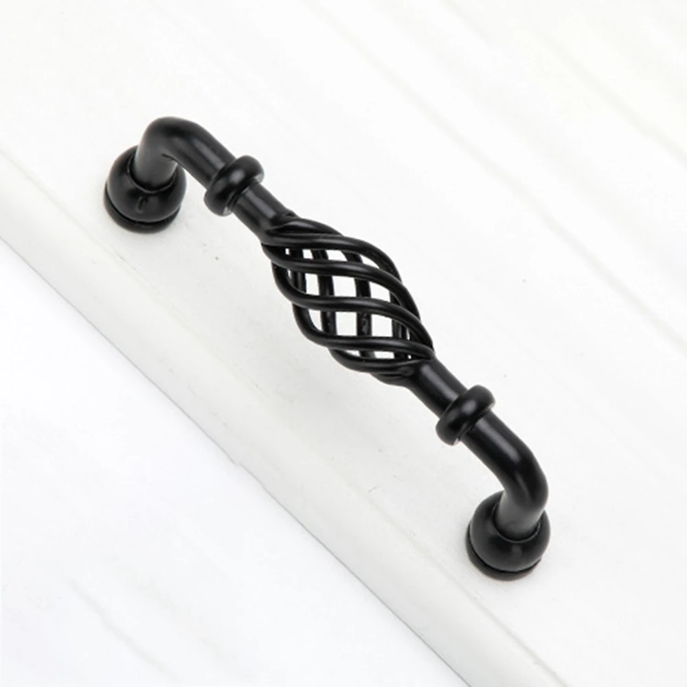 Antique Bronze Hollow Out Cupboard Wardrobe Handle Pull With Screws Drawer Knobs Door Knob Cabinet Pullers Furniture Handles