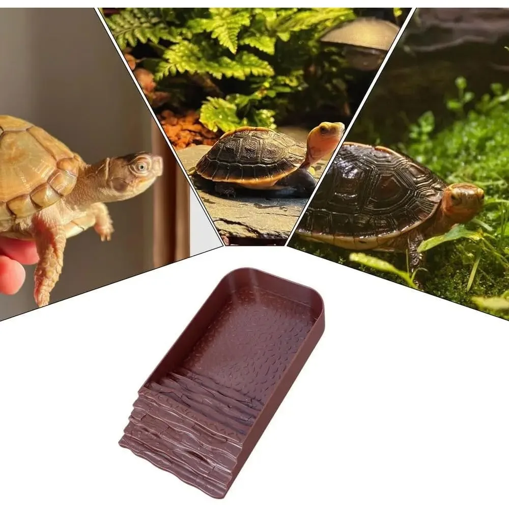 Reptilien-Badebecken, Reptilien-Futternapf, Wassernapf mit Rampe, Aquarium-Ornament für Schlange, Schildkröte, Bartagamen, Eidechsenbad – Detail 15