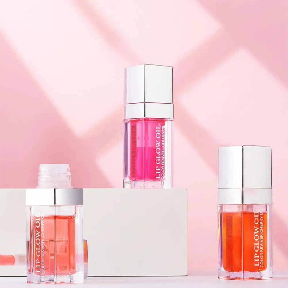 

New Lip Oil Plumping Clear Crystal Jelly Moisturizing Lip Gloss Sexy Plump Lip Glow Oil Tinted Lip Plumper Lips Makeup for women