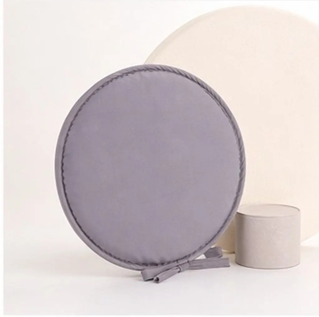 1Pcs Round Shape Seat Cushion Light Grey 38Cm Diameter Thick Sponge Chair Pad for Home Dining Office Car Sofa Comfort