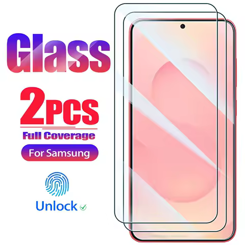 2pcs Tempered Glass For Samsung S25 S24 S23 S22 Plus Ultra S20 S21 FE HD Screen Protector For Samsung Galaxy A15 A35 A55 Film
