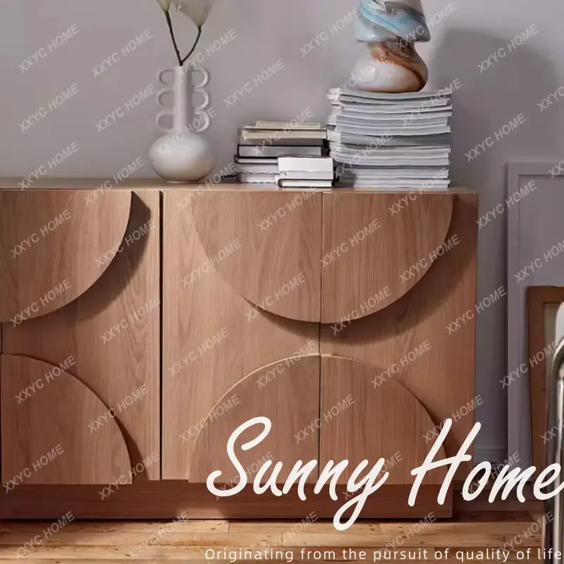 AASolid wood modern simple entrance cabinet, living room floor-to-ceiling decorative cabinet, small apartment against the wall,