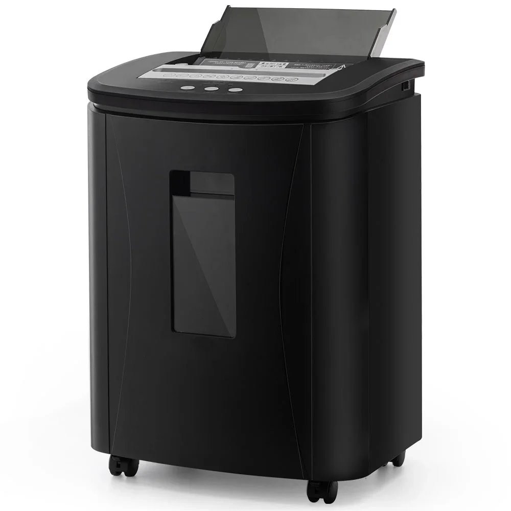 

Home Office Auto Document Shredder 150 Sheets P5 Capacity with 25L Shredded Staples Credit Cards Commercial Paper Shredder