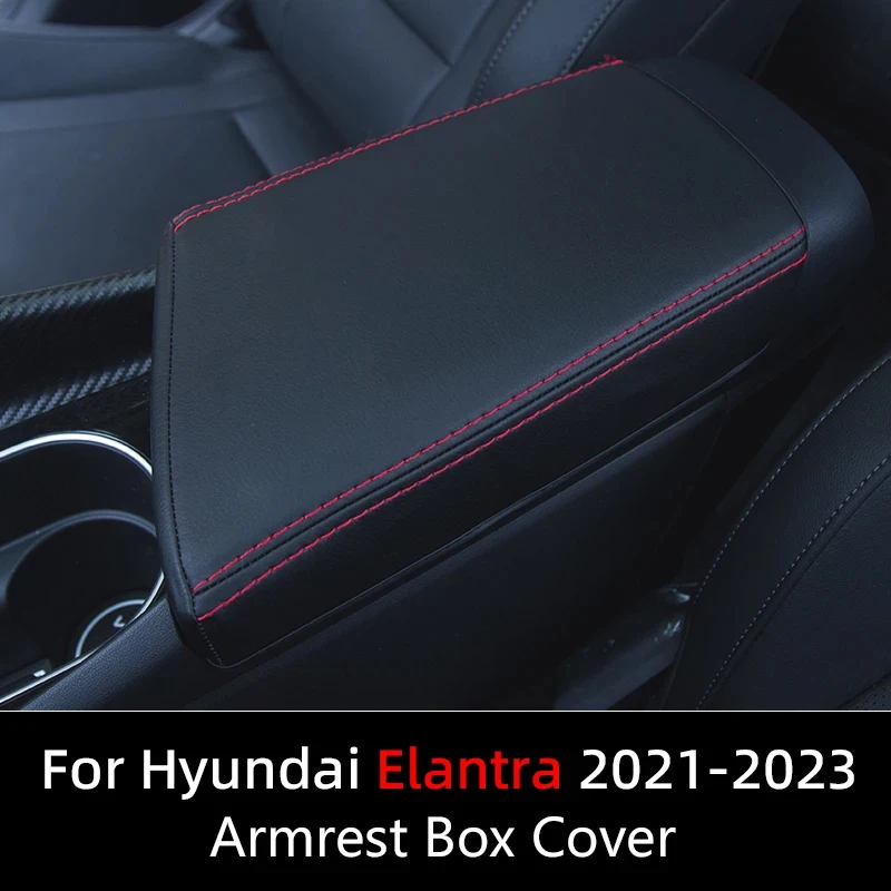 For Hyundai Elantra CN7 Accessories 2021 2022 2023 2024 Car Center Armrest Box Leather Protective Cover Car Decorate