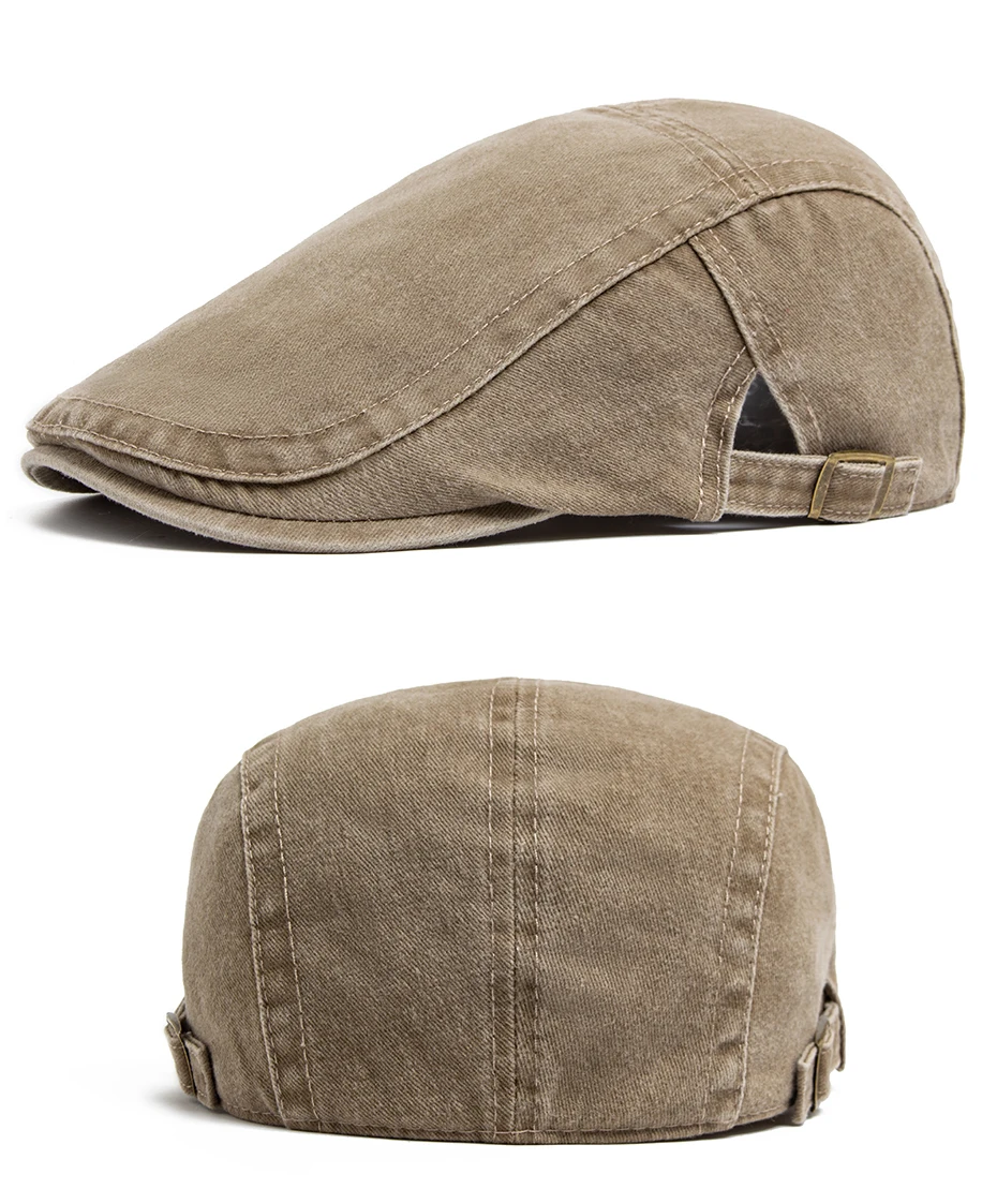 Neue Vintage Baumwolle Baskenmütze Männer Frauen Mode Flache Schirmmütze Casual Herbst Berets Retro Hut Newsboy Sommer Unisex Einstellbar – Detail 8