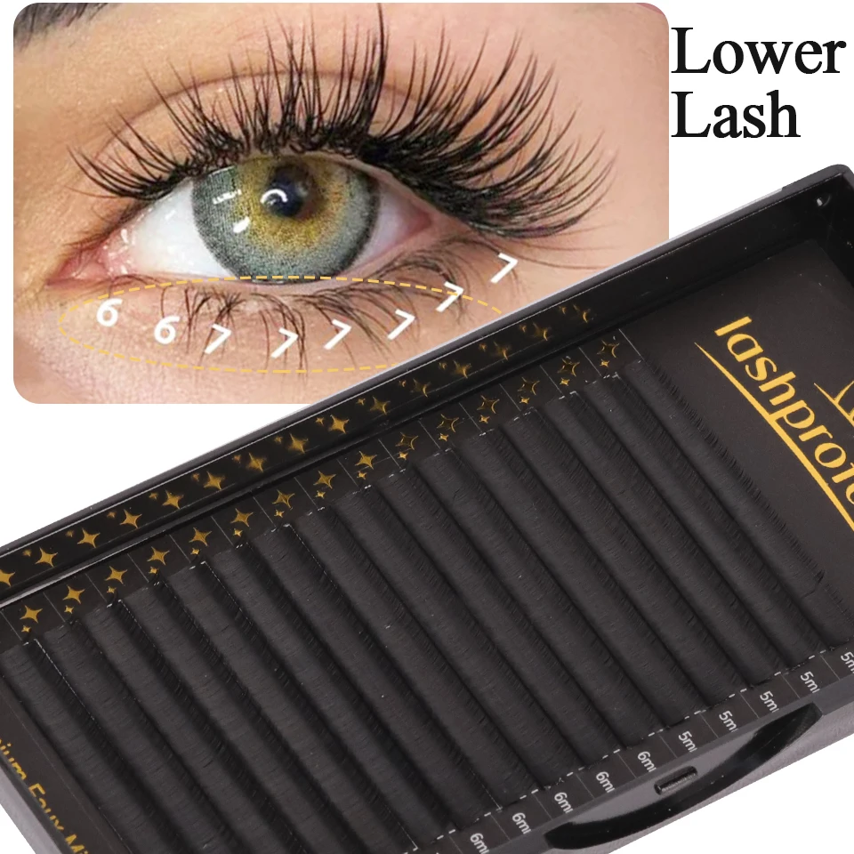 Bottom Lower Lashes 5mm 6mm 7mm Short Individual Lashes Natural Under Bottom Lash Extension Synthetic Mink Eyebrow Lashes Makeup