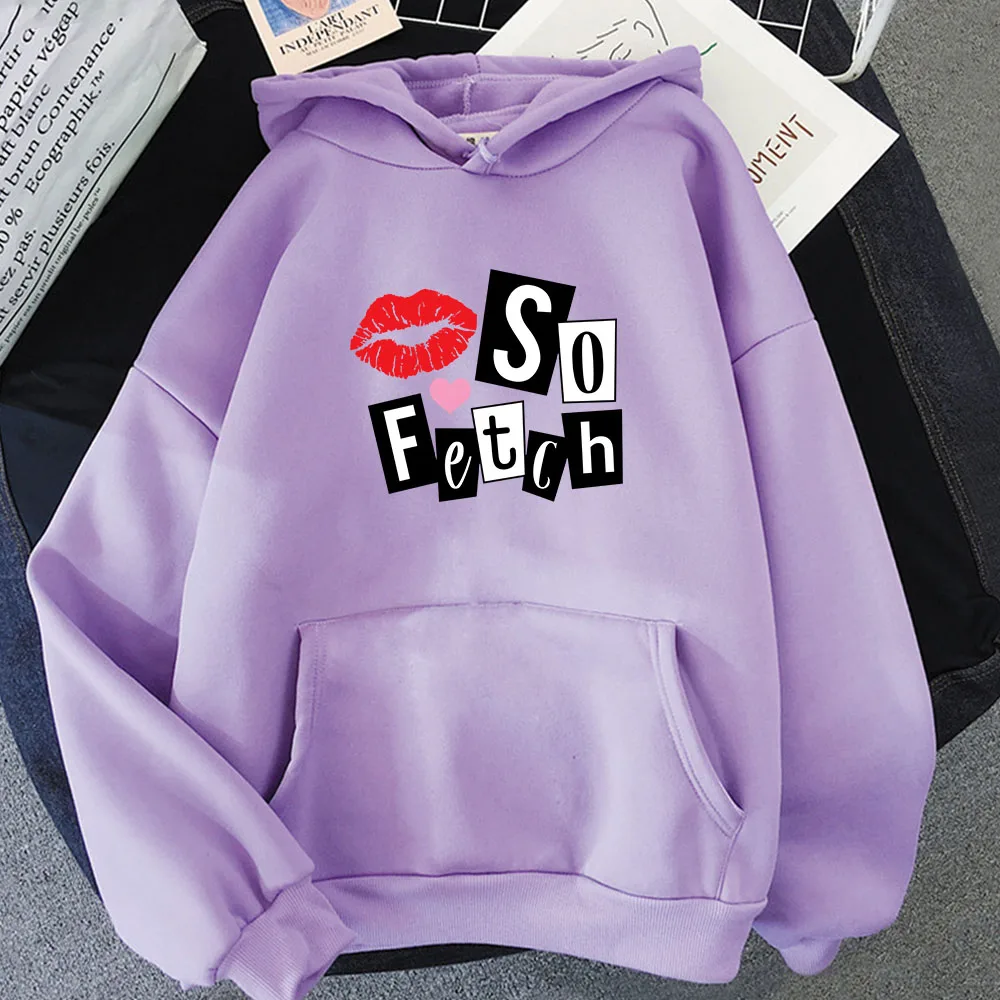 MeanGirls So Fetch Letter Printing Hoodies Movie Cartoon Graphic Sweatshirt with Pocket Women/Men Clothes Spring Winter Moletom