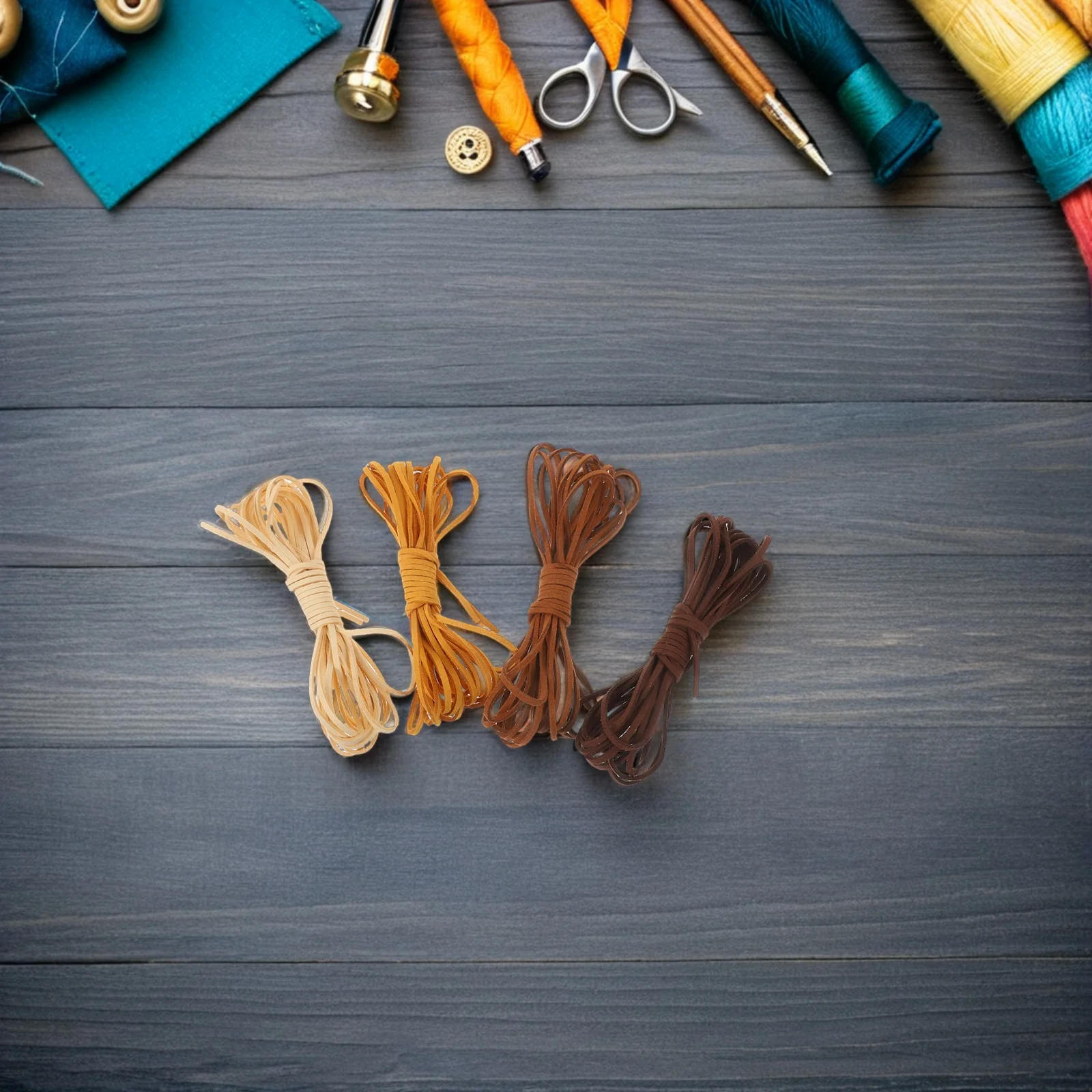 

4 Rolls Korean Soft Faux Suede Cord Braided Necklace String for Jewelry Making Bracelets Pendant Rope Art Crafts