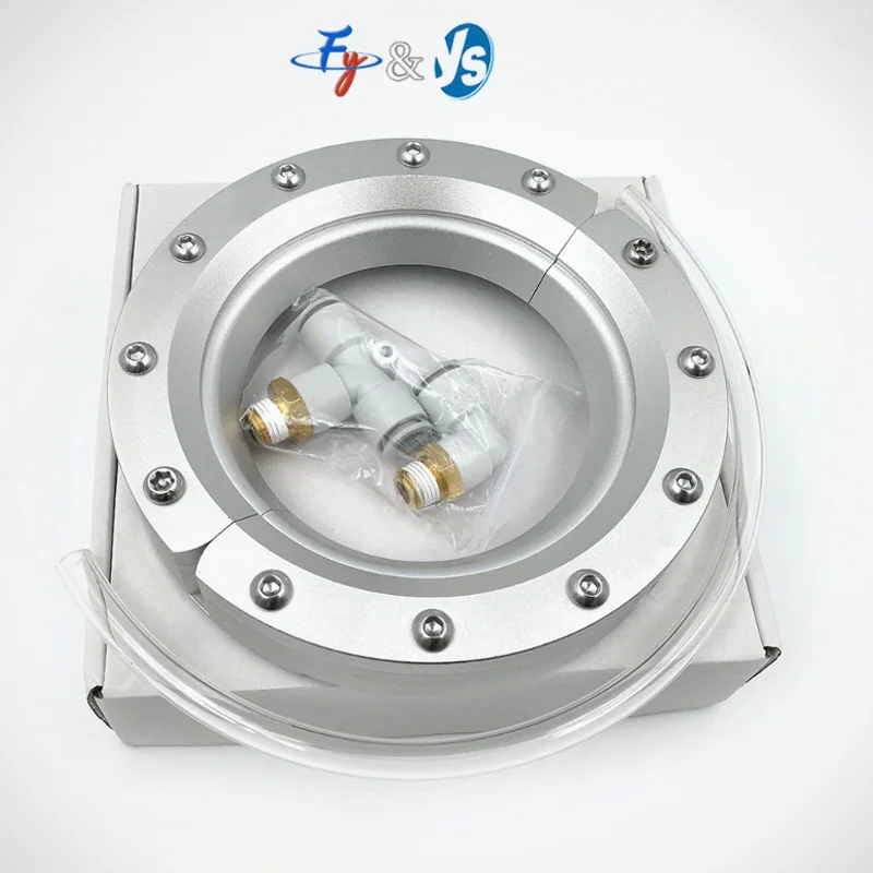 Premium 130mm Circular Air Knife, Aluminum Alloy 360‑Degree Airflow Ring for Wire Pipe Debris Cleaning
